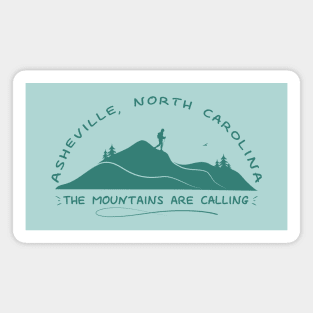 The Mountains Are Calling - Asheville, NC - Green 10 Magnet